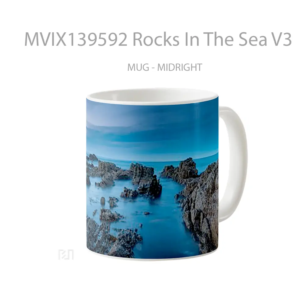Mug Rocks In The Sea V3 Gelas Pemandangan Alam - All-side / Desain