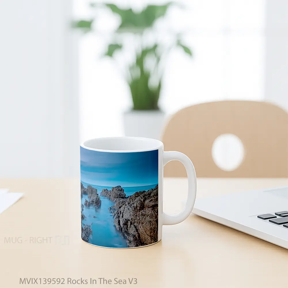 Mug Rocks In The Sea V3 Gelas Pemandangan Alam - All-side / Desain
