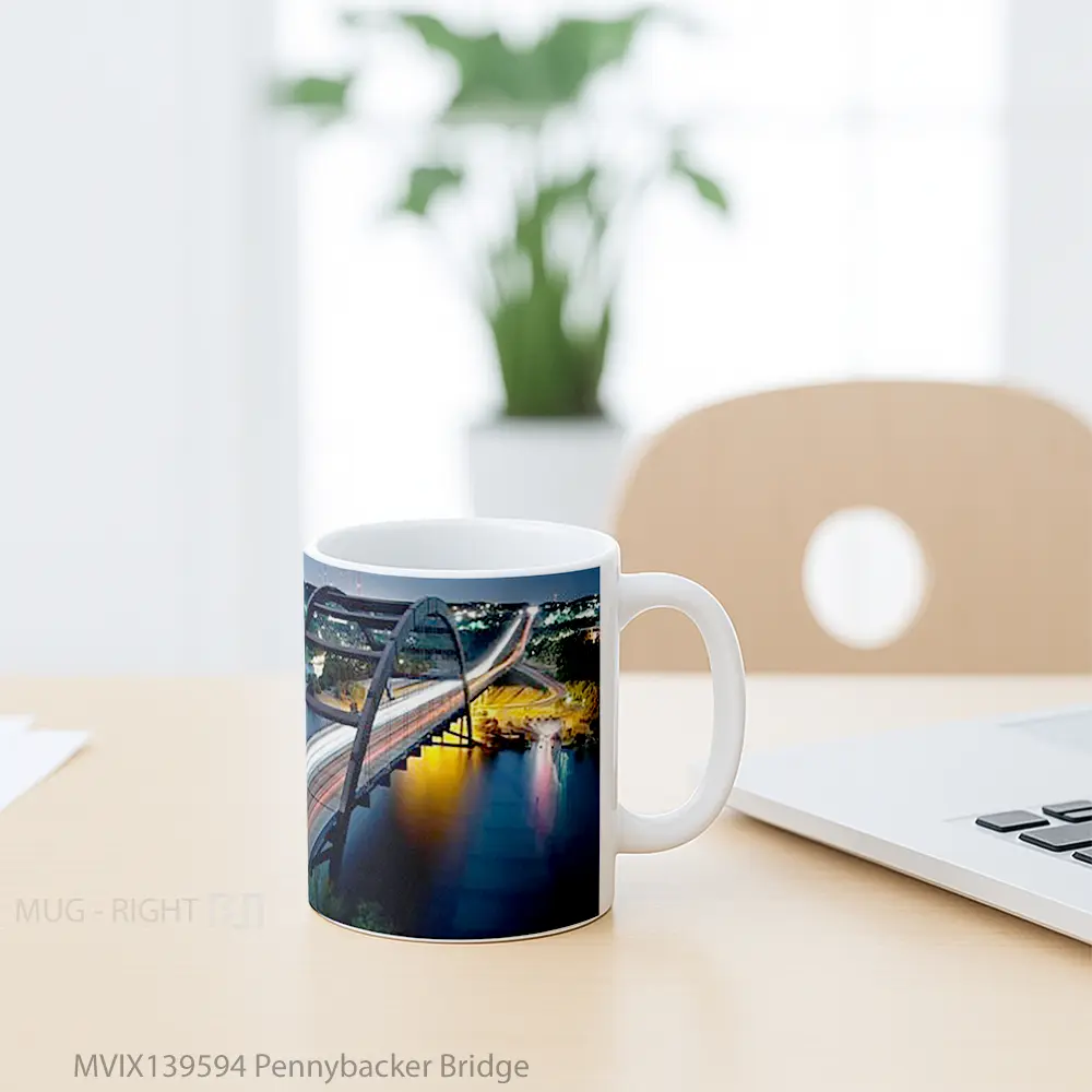 Mug Pennybacker Bridge Gelas Keramik Unik - All-side / Desain