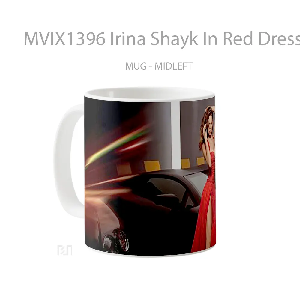 Mug Irina Shayk In Red Dress Gelas Keramik Unik - All-side / Desain