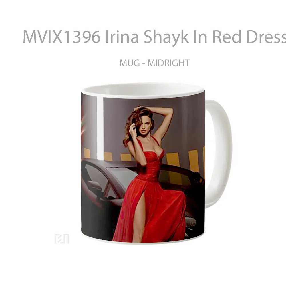 Mug Irina Shayk In Red Dress Gelas Keramik Unik - All-side / Desain