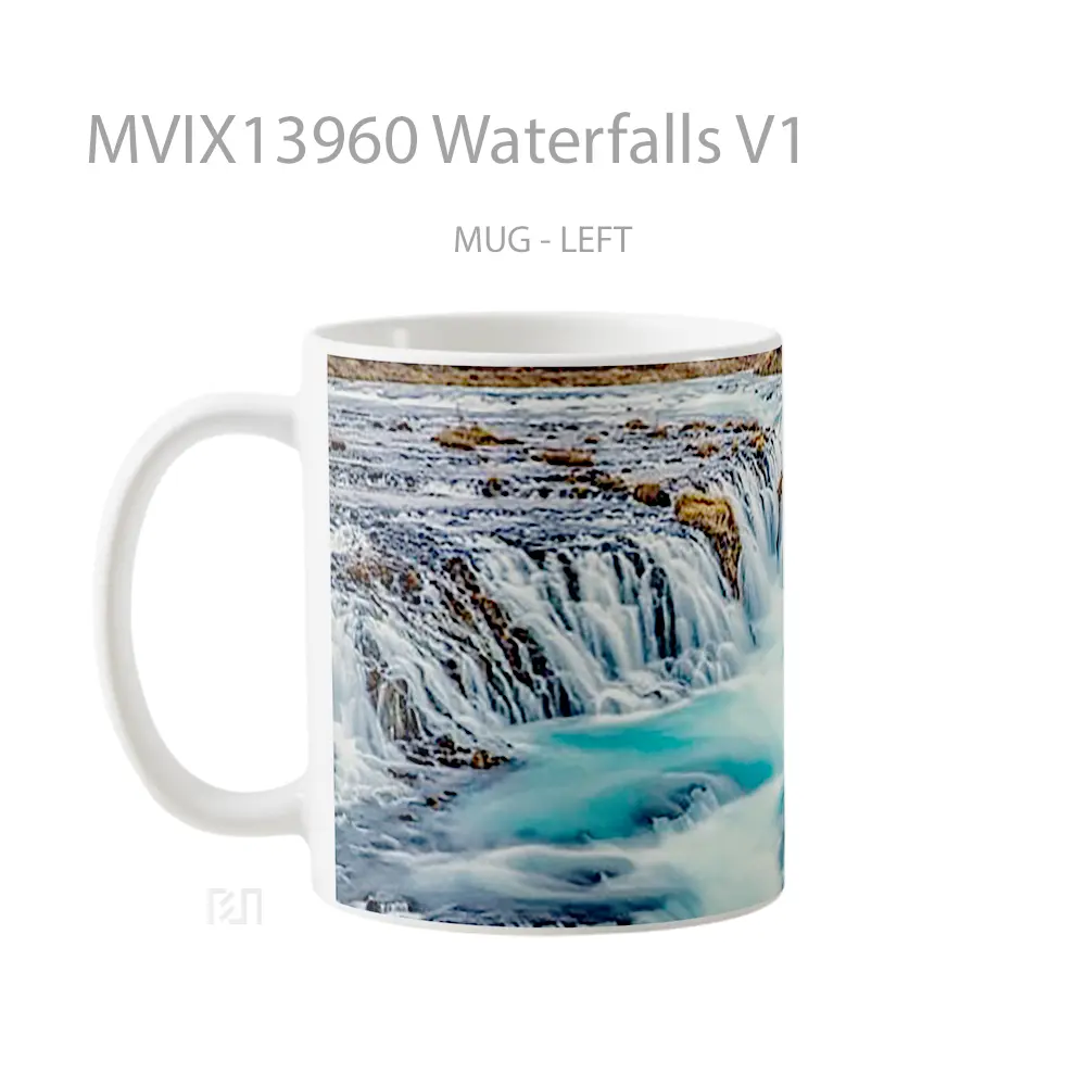 Mug Waterfalls V1 Gelas Pemandangan Alam - All-side / Desain