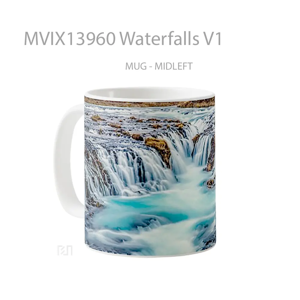 Mug Waterfalls V1 Gelas Pemandangan Alam - All-side / Desain