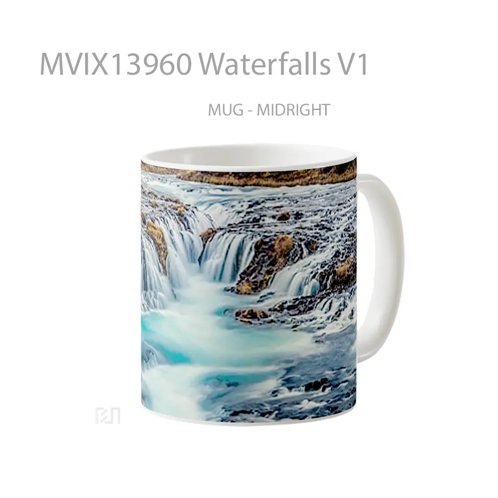Mug Waterfalls V1 Gelas Pemandangan Alam - All-side / Desain
