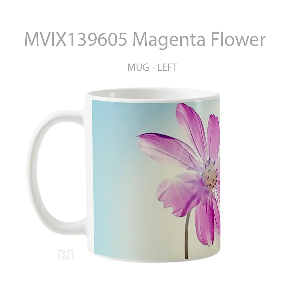 Mug Magenta Flower Gelas Pemandangan Alam - All-side / Desain