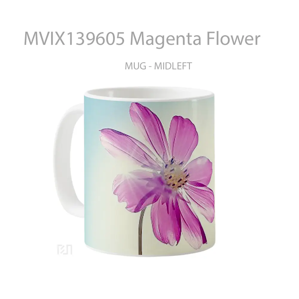 Mug Magenta Flower Gelas Pemandangan Alam - All-side / Desain