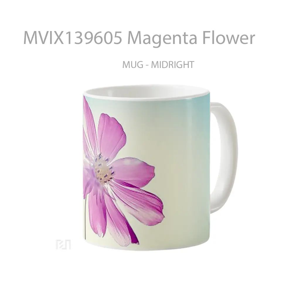 Mug Magenta Flower Gelas Pemandangan Alam - All-side / Desain