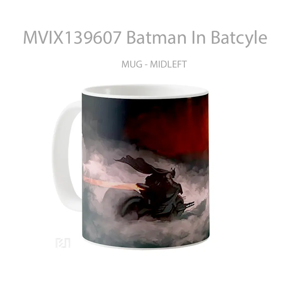 Mug Batman In Batcyle Gelas Superhero - All-side / Desain