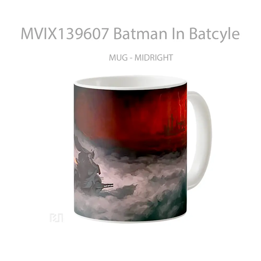 Mug Batman In Batcyle Gelas Superhero - All-side / Desain