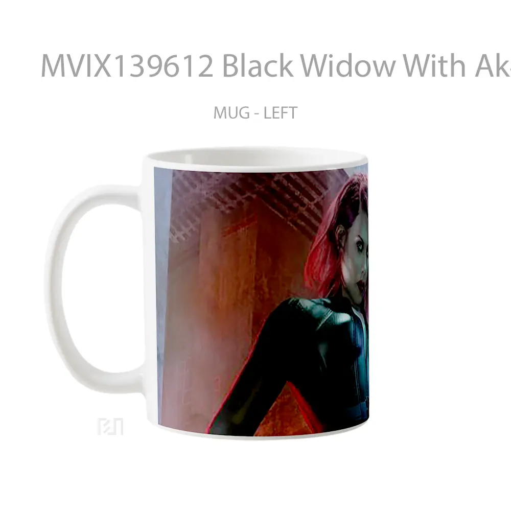 Mug Black Widow With Ak47 Gelas Superhero - All-side / Desain