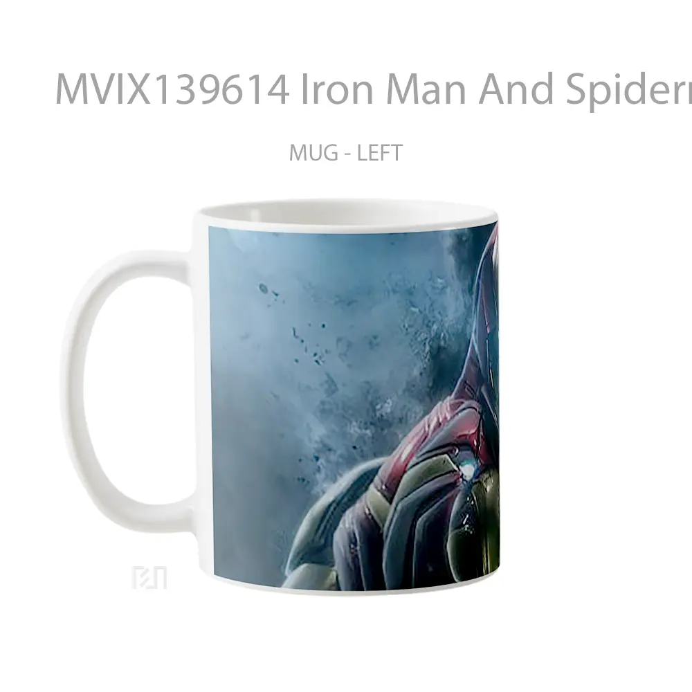 Mug Iron Man And Spiderman Gelas Superhero - All-side / Desain
