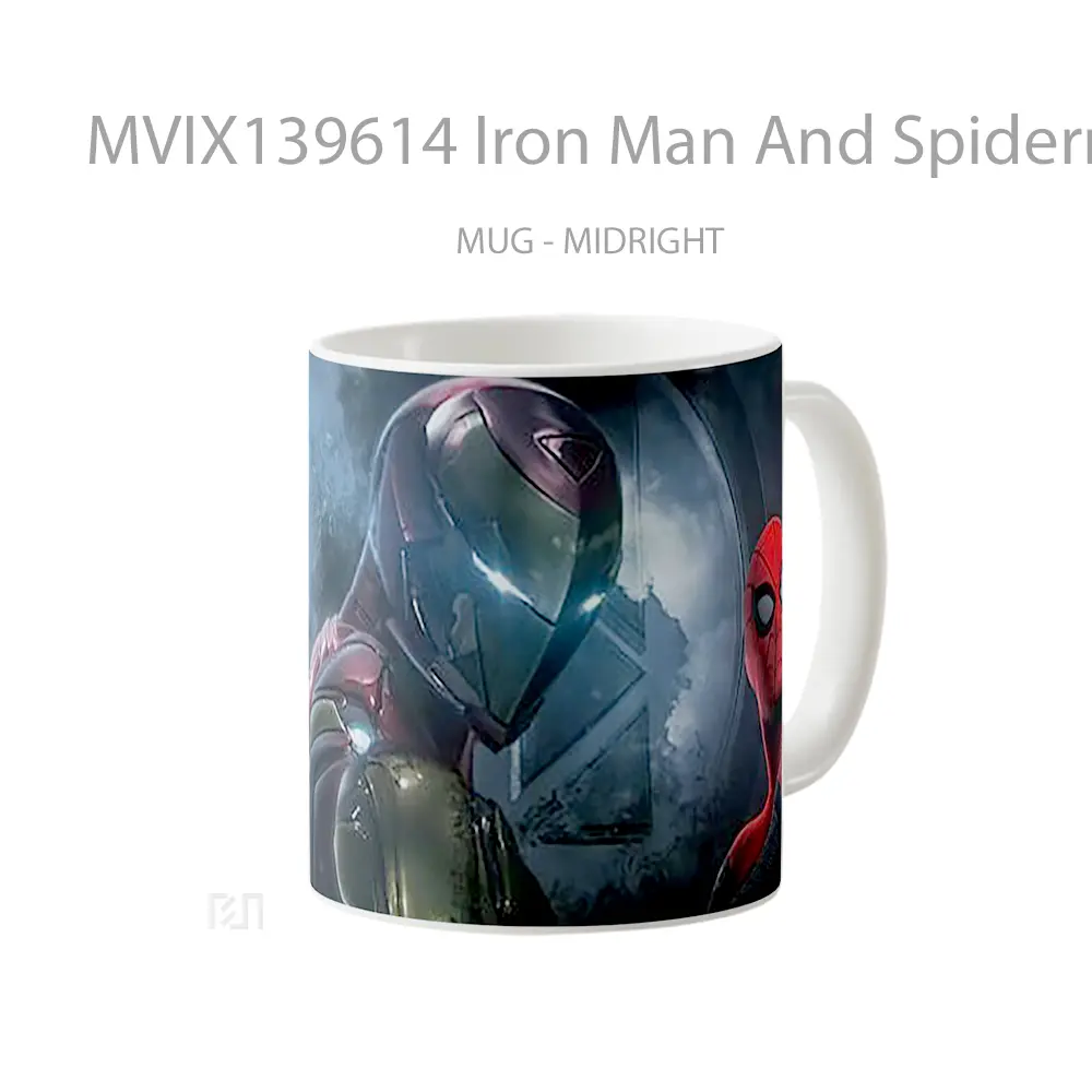 Mug Iron Man And Spiderman Gelas Superhero - All-side / Desain