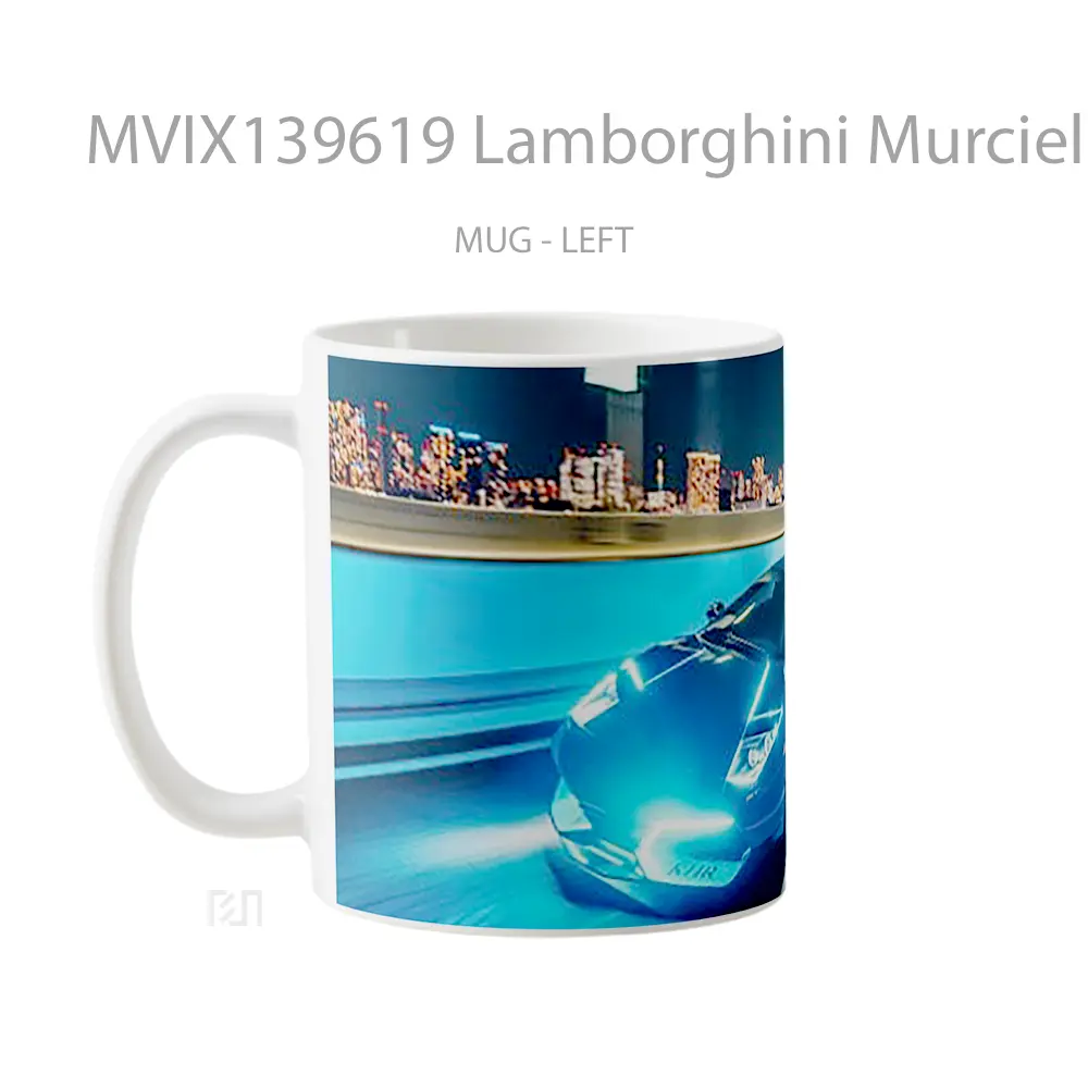 Mug Lamborghini Murcielago Neon Cangkir Mobil - All-side / Desain