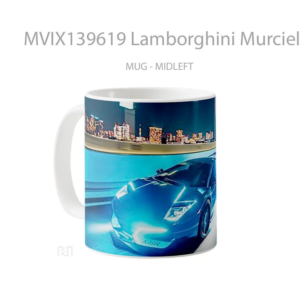 Mug Lamborghini Murcielago Neon Cangkir Mobil - All-side / Desain