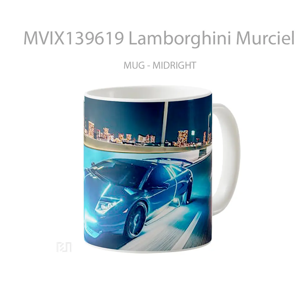 Mug Lamborghini Murcielago Neon Cangkir Mobil - All-side / Desain