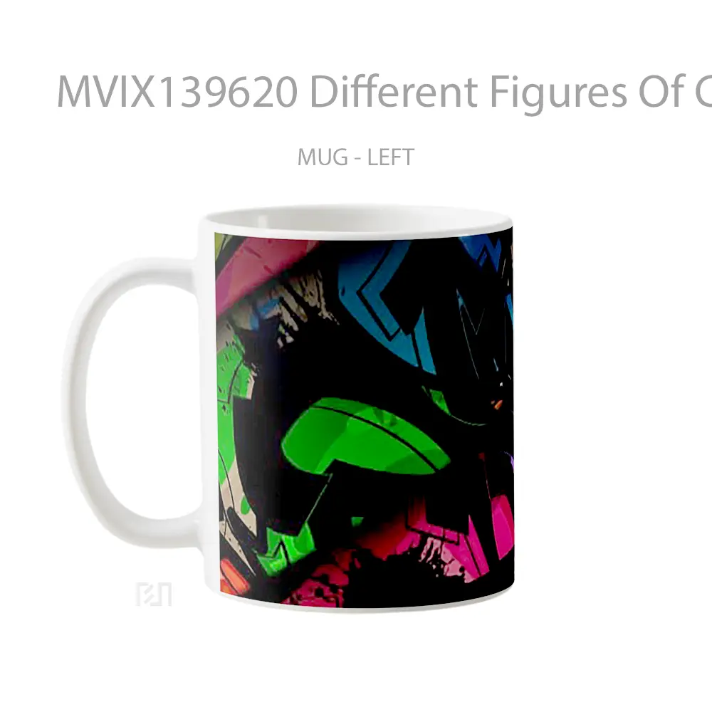 Mug Different Figures Of Colors Gelas Keramik Unik - All-side / Desain