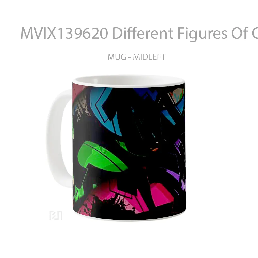 Mug Different Figures Of Colors Gelas Keramik Unik - All-side / Desain