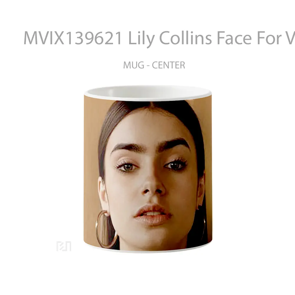 Mug Lily Collins Face For Vogue Gelas Keramik Unik