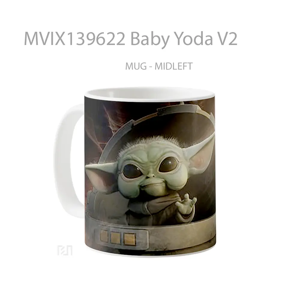Mug Baby Yoda V2 Gelas Star Wars - All-side / Desain