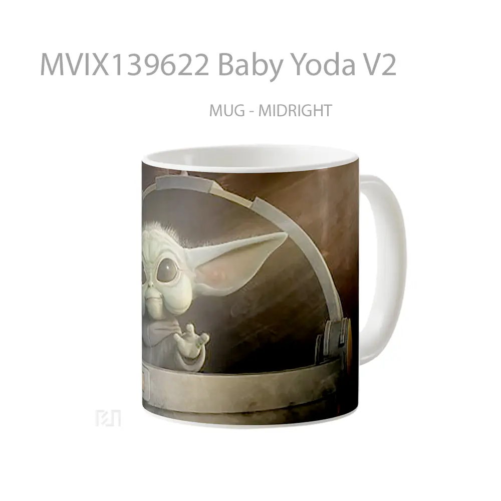 Mug Baby Yoda V2 Gelas Star Wars - All-side / Desain