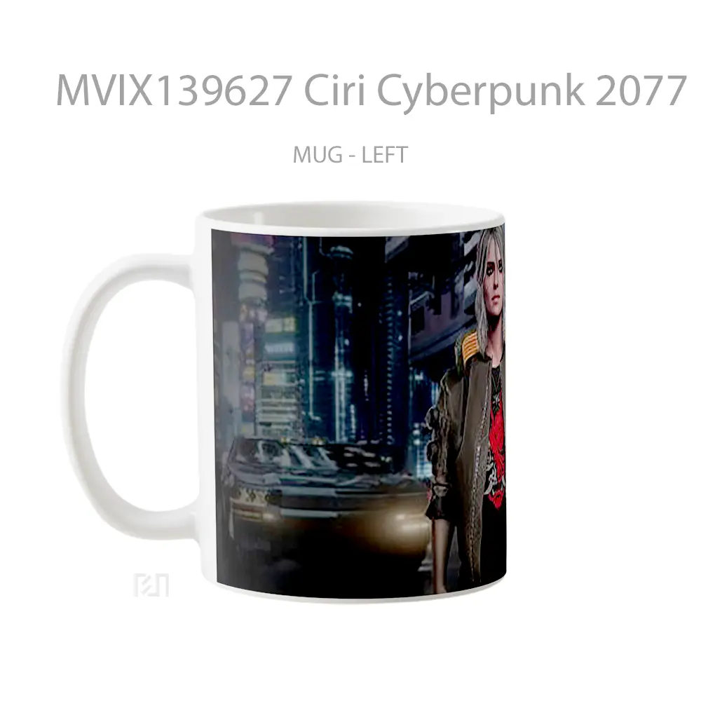 Mug Ciri Cyberpunk 2077 Fanart Cangkir Gamer - All-side / Desain