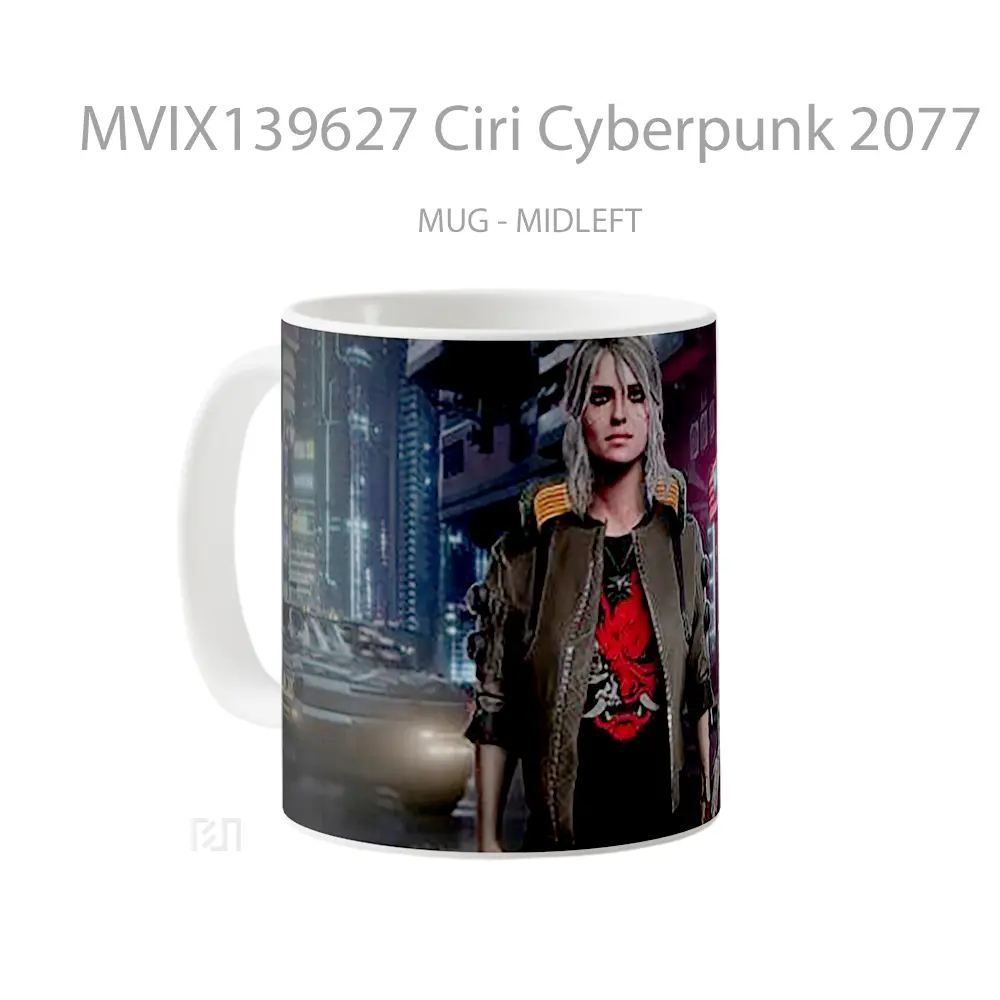 Mug Ciri Cyberpunk 2077 Fanart Cangkir Gamer - All-side / Desain