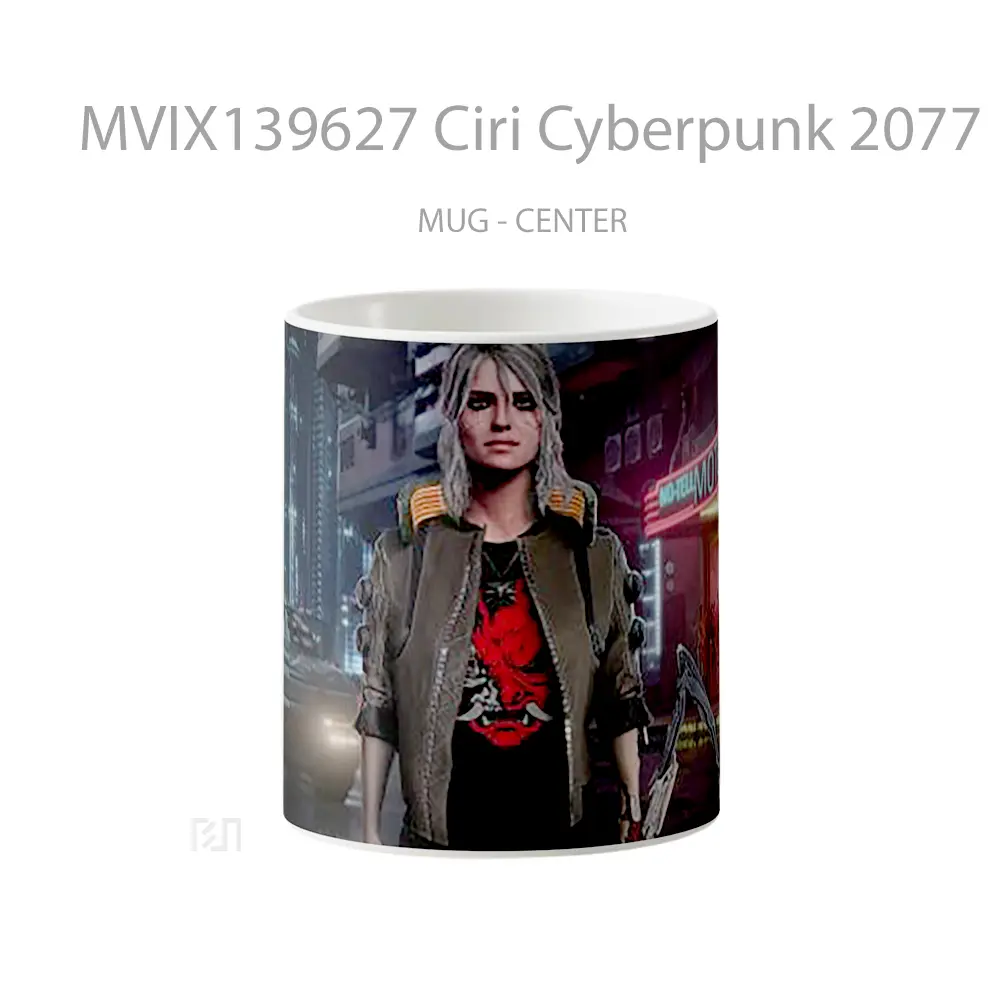 Mug Ciri Cyberpunk 2077 Fanart Cangkir Gamer