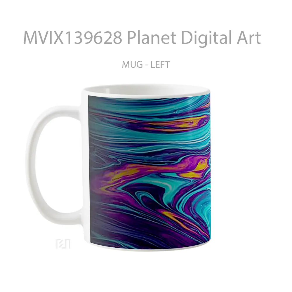 Mug Planet Digital Art Gelas Seni Modern - All-side / Desain