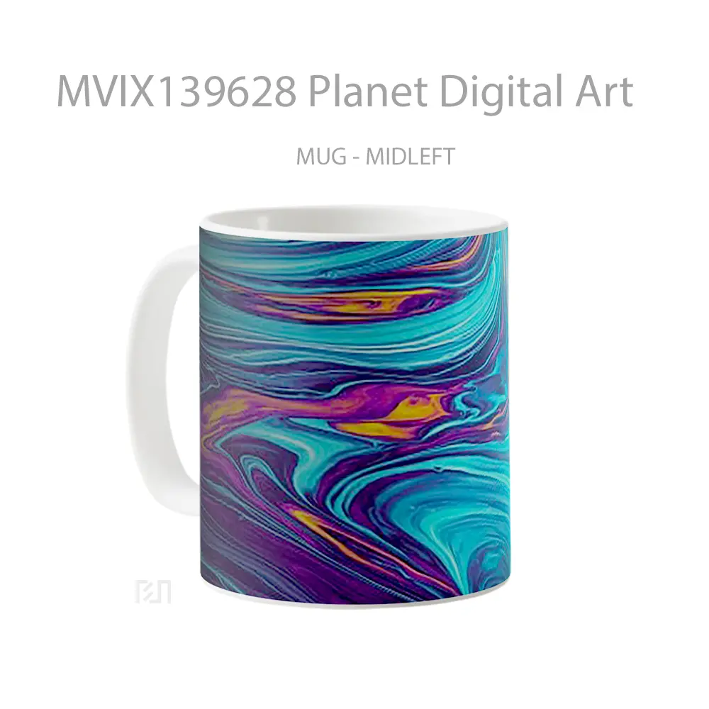 Mug Planet Digital Art Gelas Seni Modern - All-side / Desain
