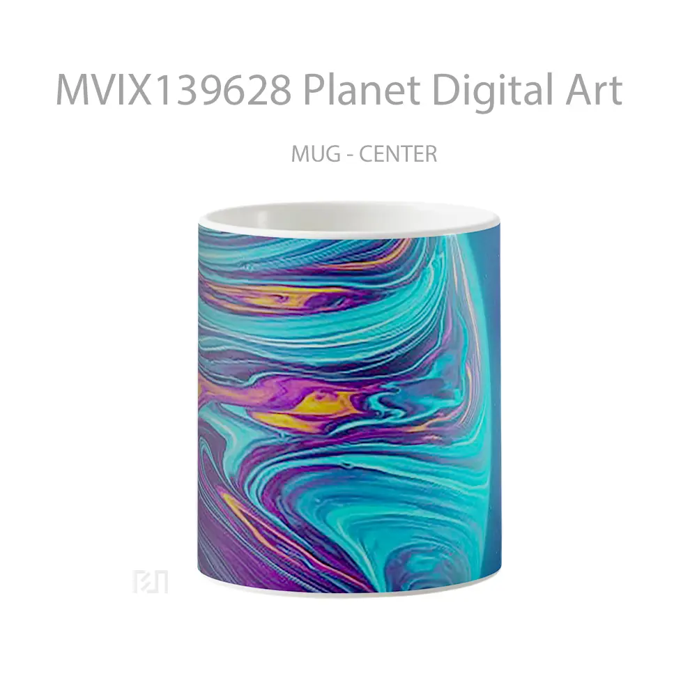 Mug Planet Digital Art Gelas Seni Modern