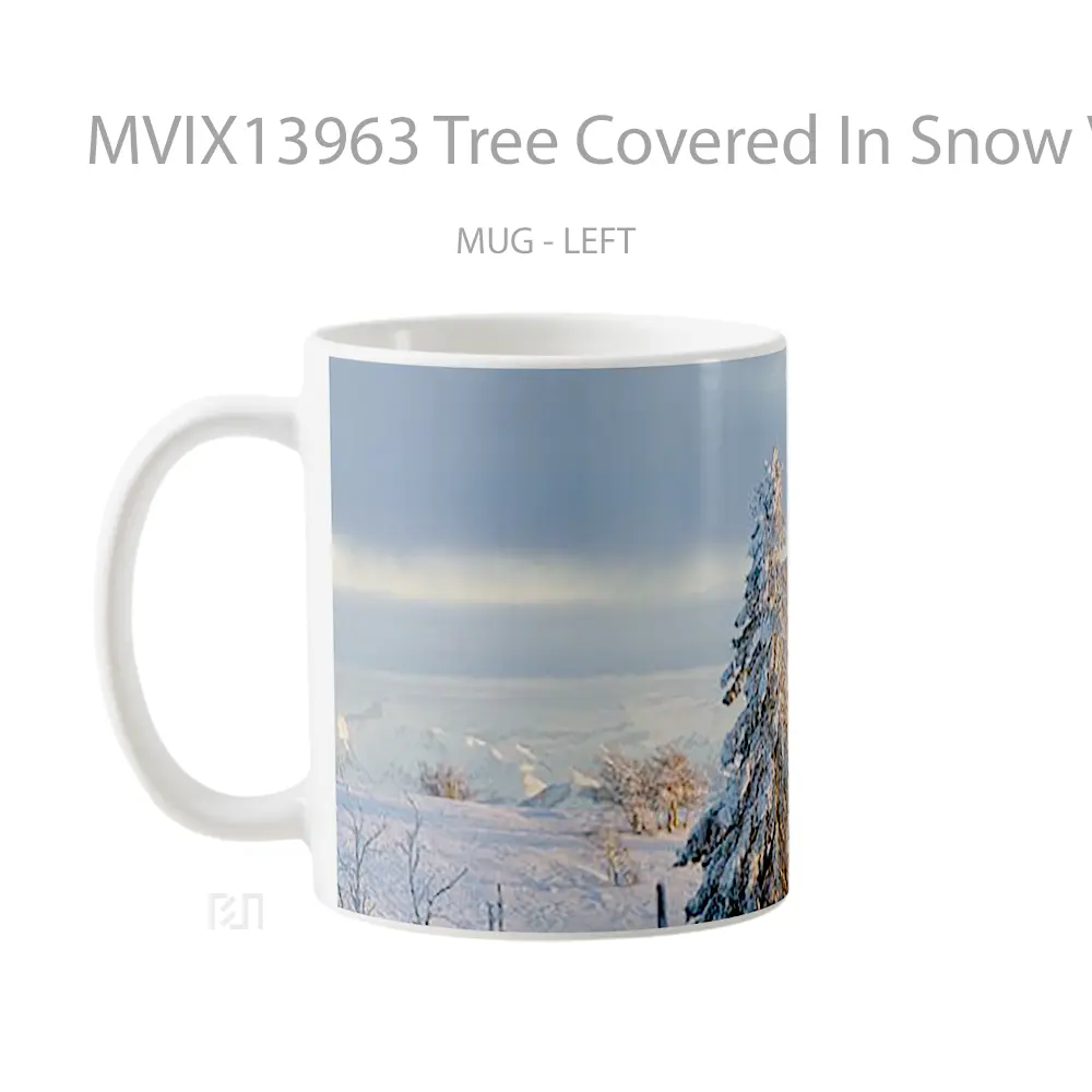 Mug Tree Covered In Snow V1 Gelas Pemandangan Alam - All-side / Desain