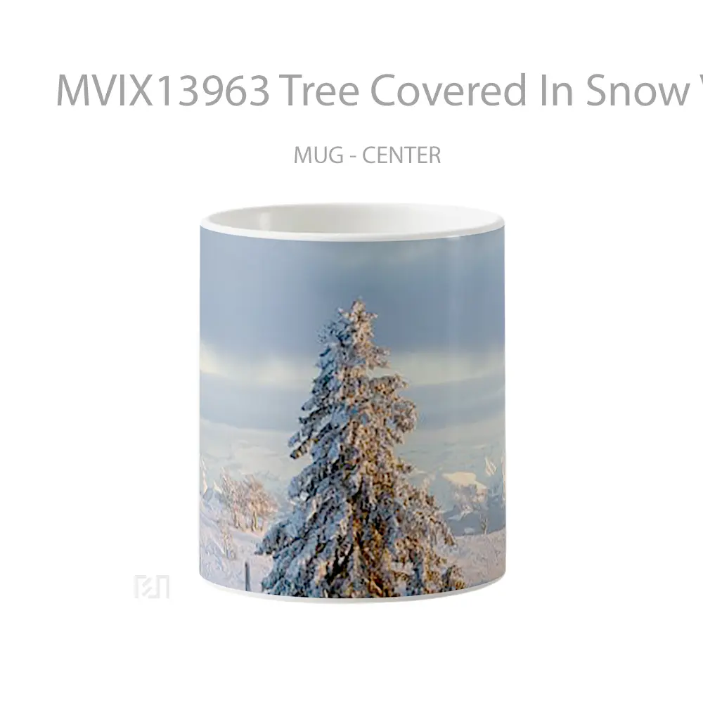 Mug Tree Covered In Snow V1 Gelas Pemandangan Alam