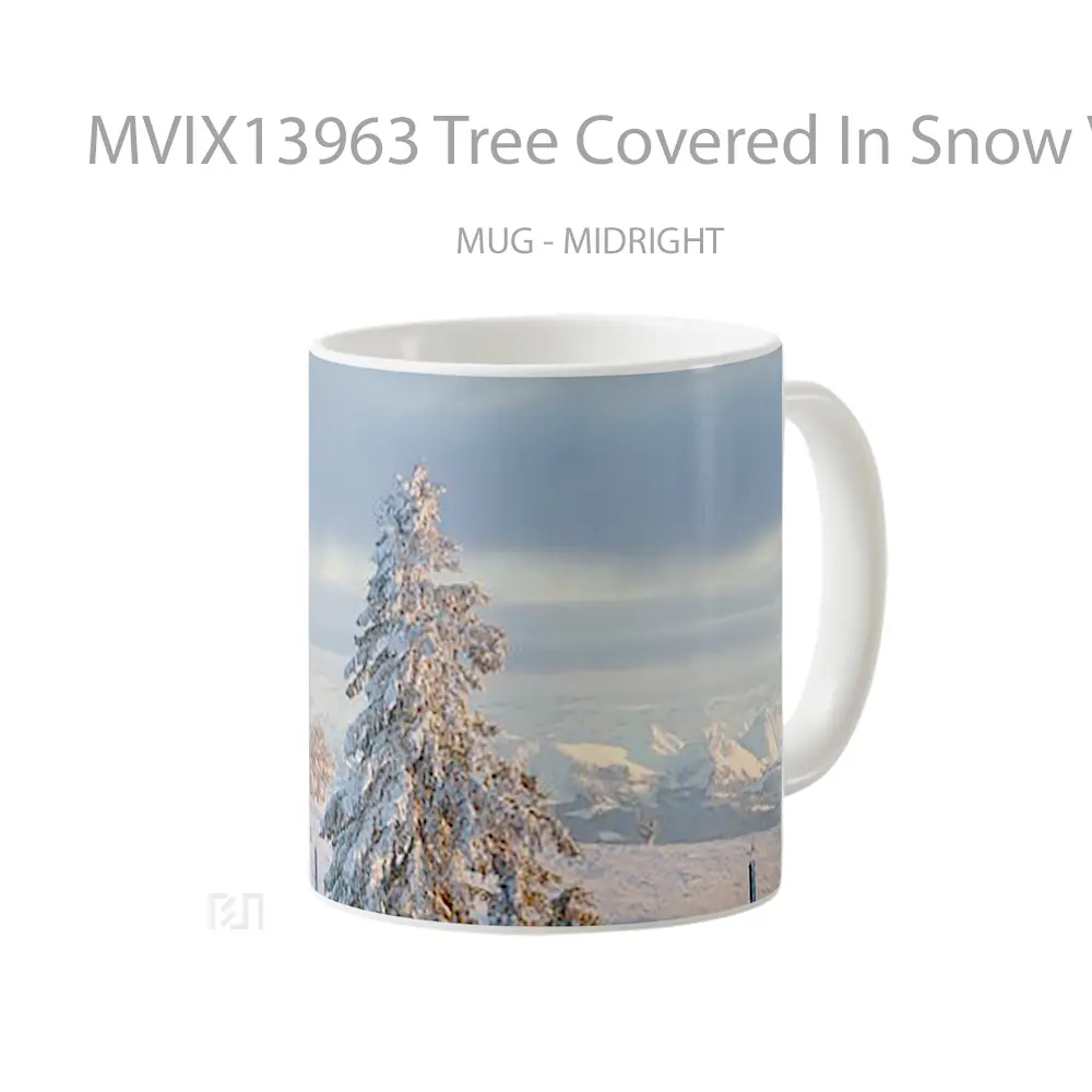 Mug Tree Covered In Snow V1 Gelas Pemandangan Alam - All-side / Desain
