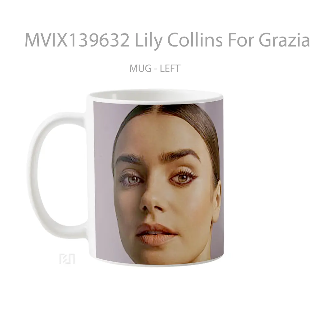 Mug Lily Collins For Grazia Magazine Italy Gelas Keramik Unik - All-side / Desain