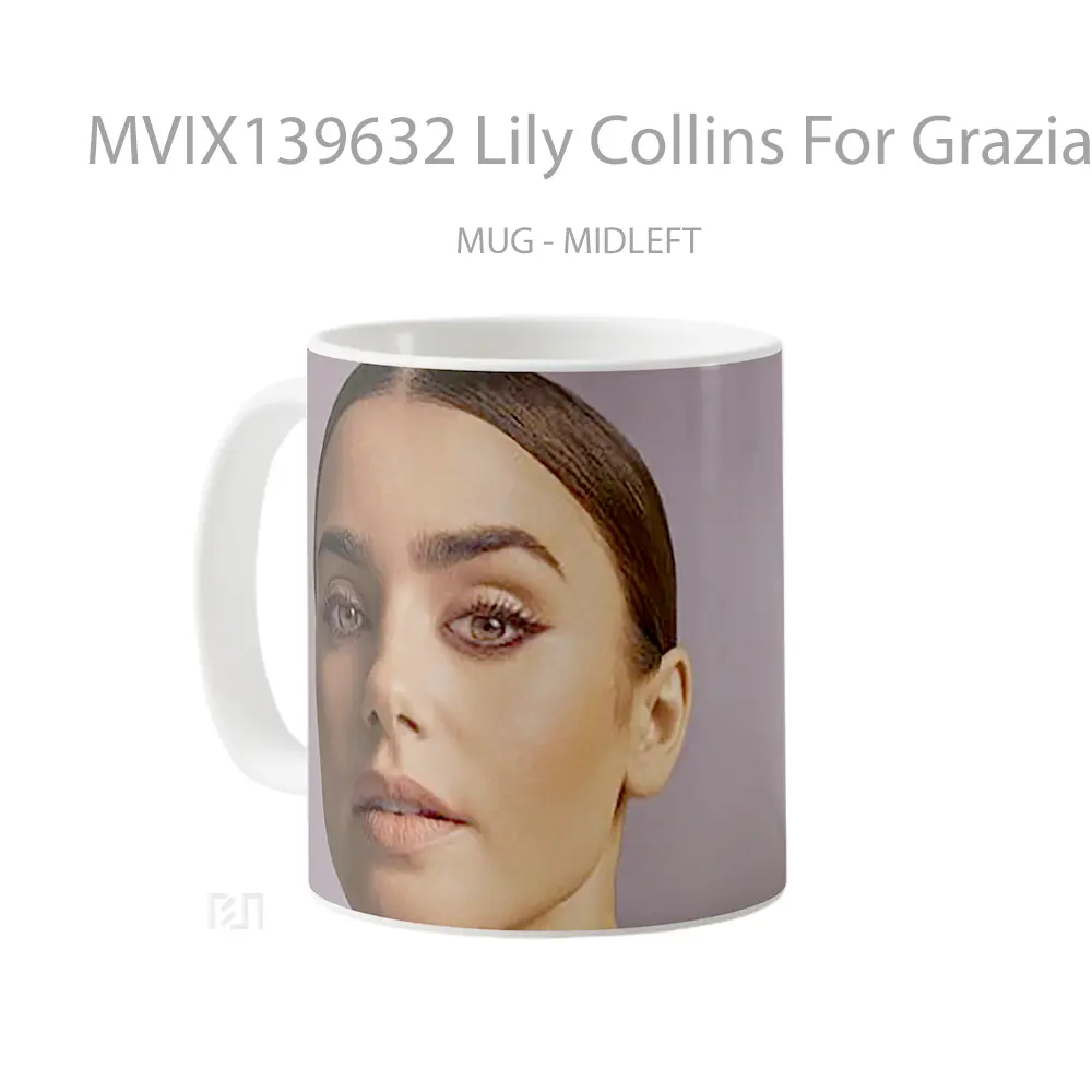 Mug Lily Collins For Grazia Magazine Italy Gelas Keramik Unik - All-side / Desain
