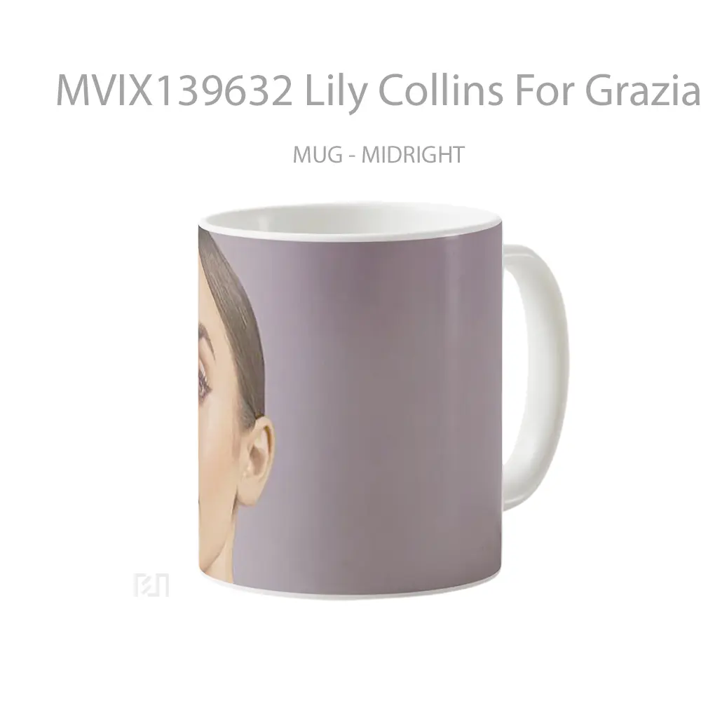 Mug Lily Collins For Grazia Magazine Italy Gelas Keramik Unik - All-side / Desain