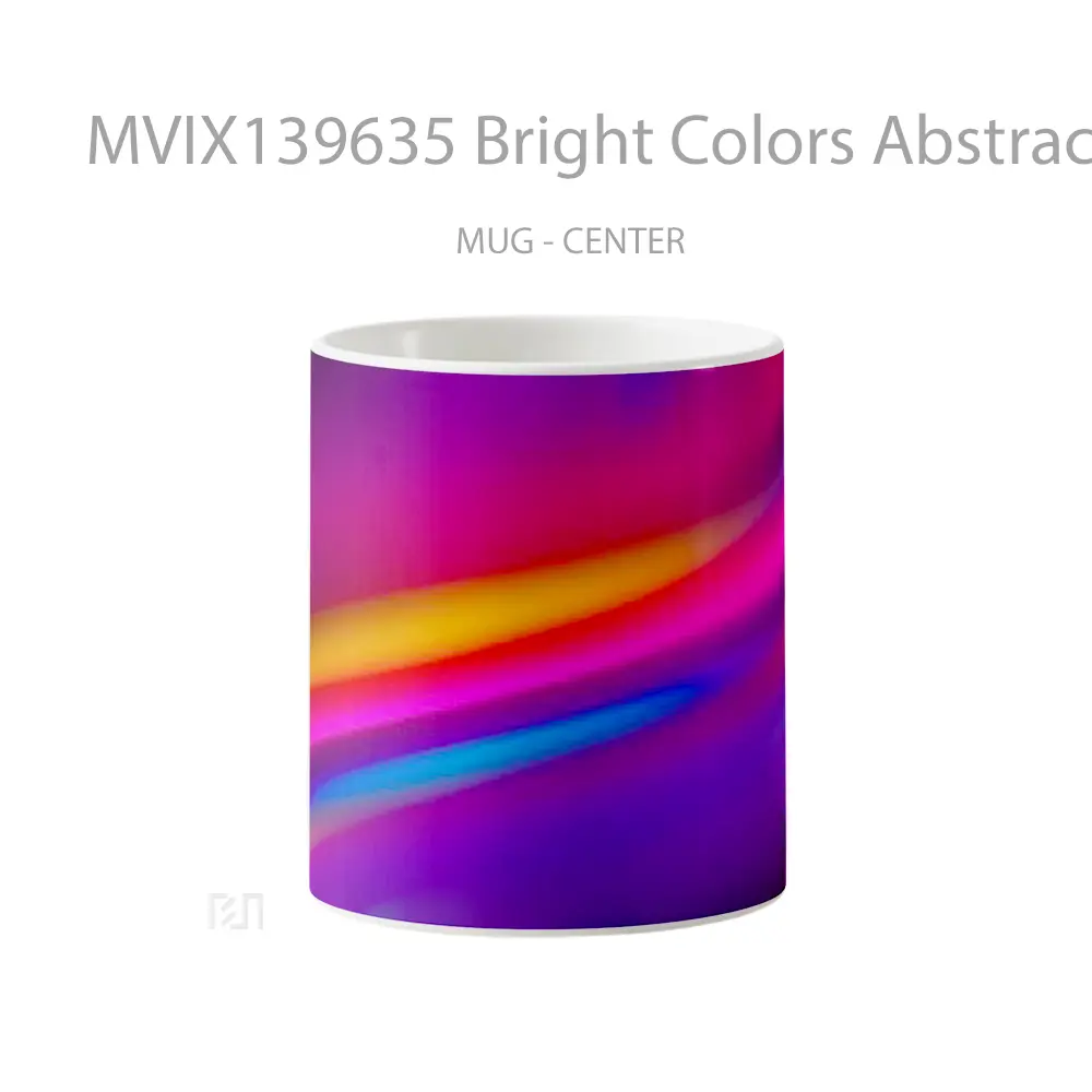 Mug Bright Colors Abstract Gelas Seni Modern