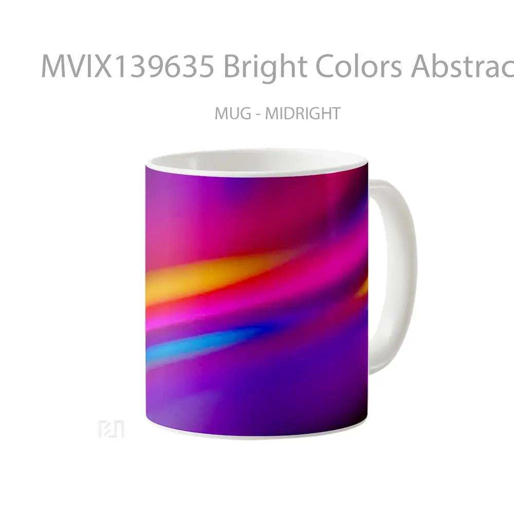 Mug Bright Colors Abstract Gelas Seni Modern - Tampak Kanan