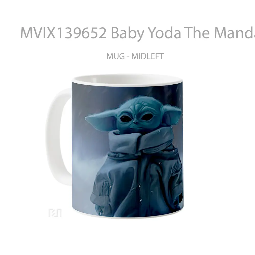 Mug Baby Yoda The Mandalorian V3 Gelas Star Wars - All-side / Desain
