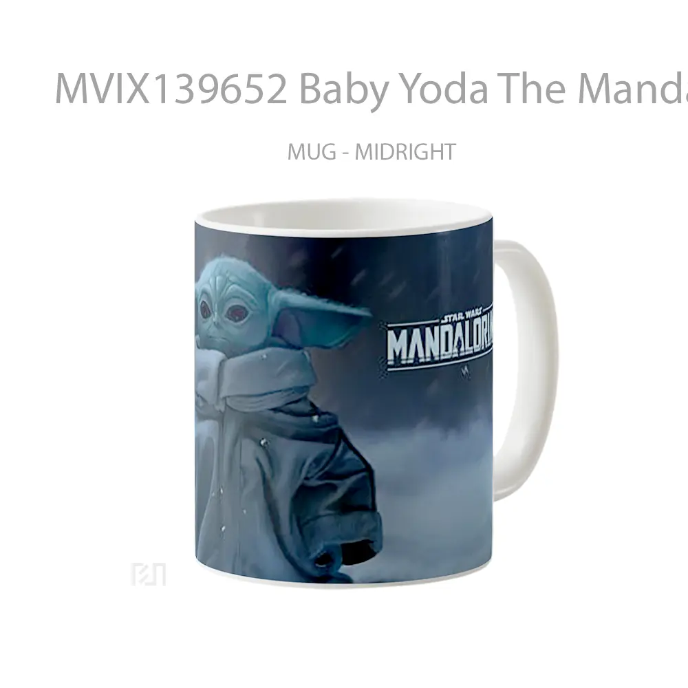 Mug Baby Yoda The Mandalorian V3 Gelas Star Wars - All-side / Desain