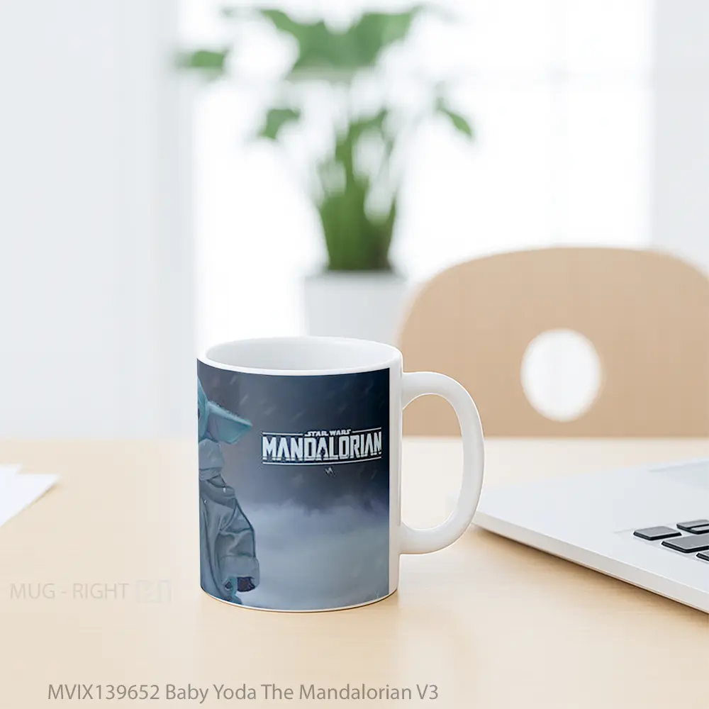 Mug Baby Yoda The Mandalorian V3 Gelas Star Wars - All-side / Desain
