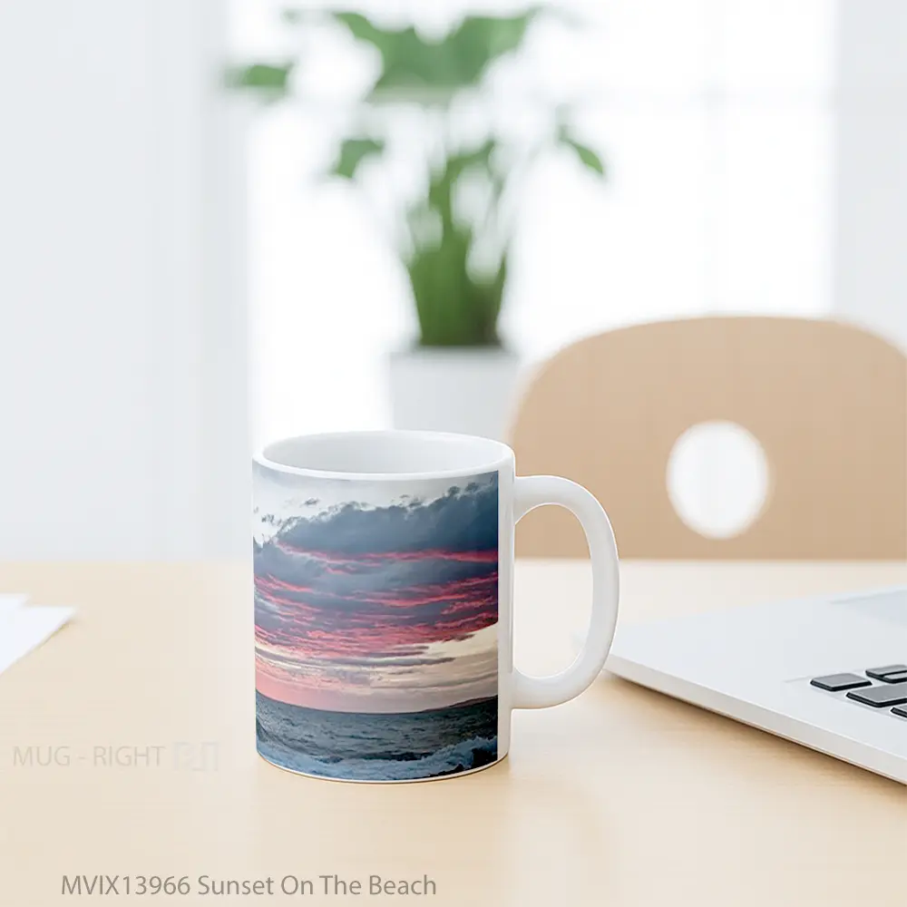 Mug Sunset On The Beach Gelas Pemandangan Alam - All-side / Desain