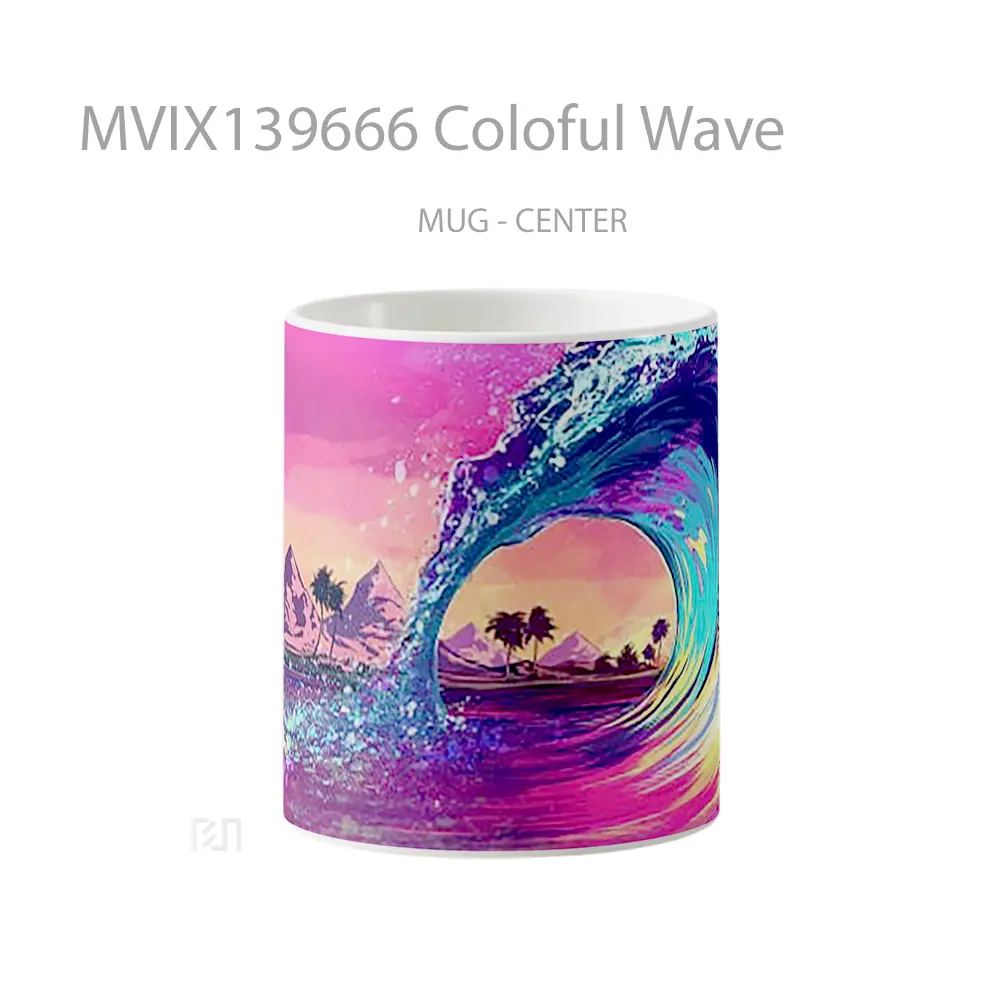 Mug Coloful Wave Gelas Keramik Unik