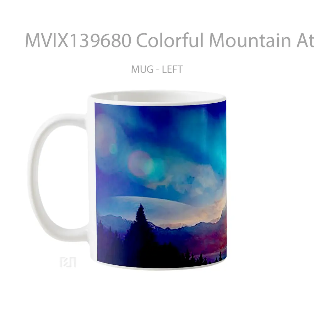 Mug Colorful Mountain At Sunset Gelas Pemandangan Alam - All-side / Desain