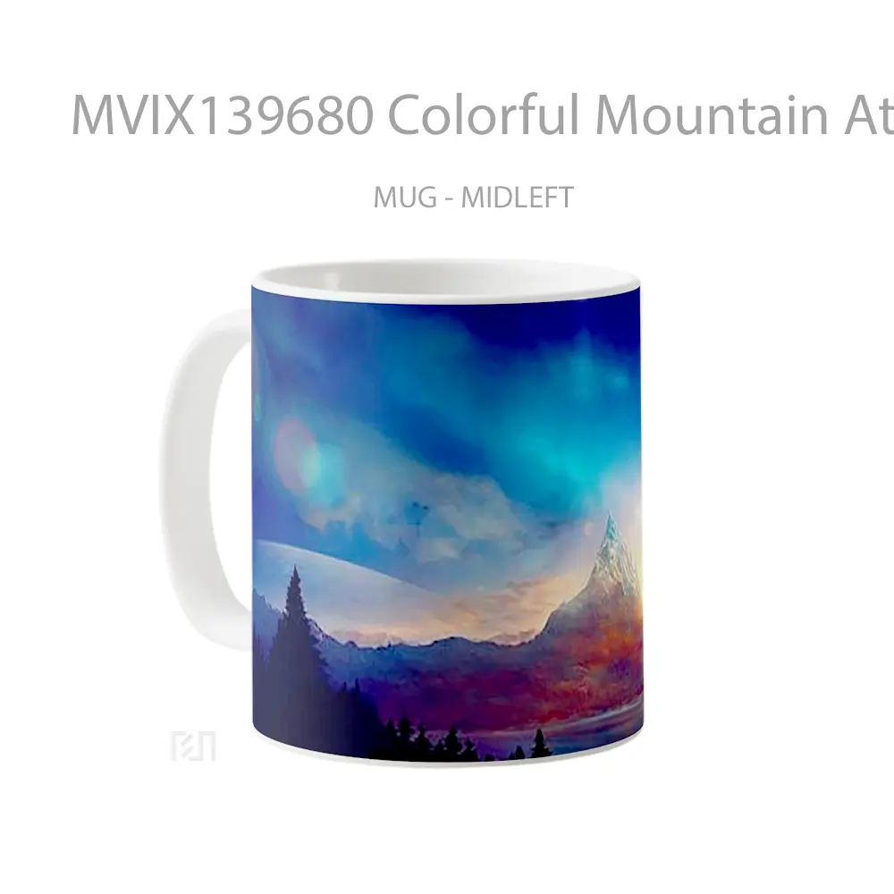Mug Colorful Mountain At Sunset Gelas Pemandangan Alam - All-side / Desain