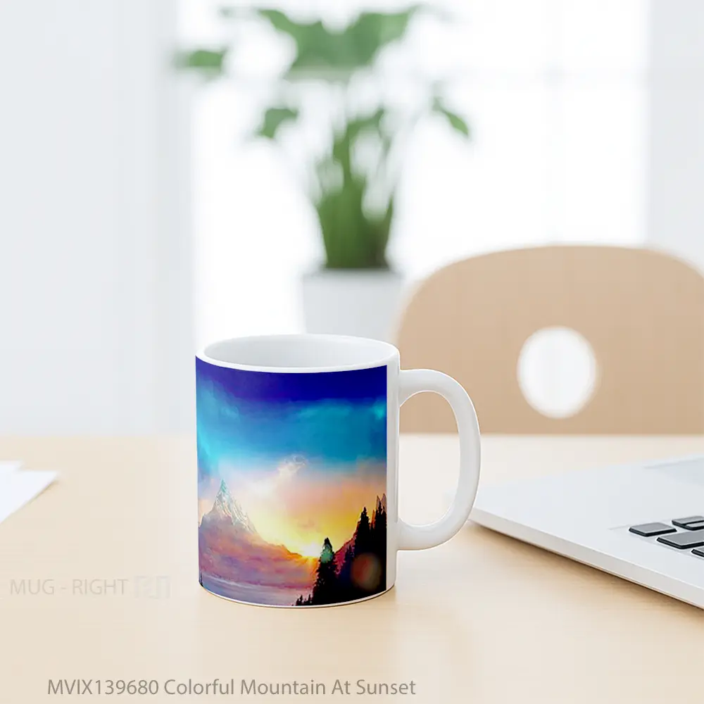 Mug Colorful Mountain At Sunset Gelas Pemandangan Alam - All-side / Desain