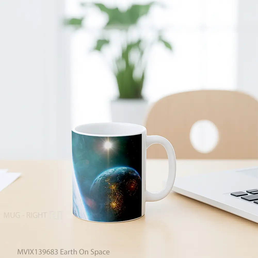 Mug Earth On Space Gelas Astronomi - All-side / Desain