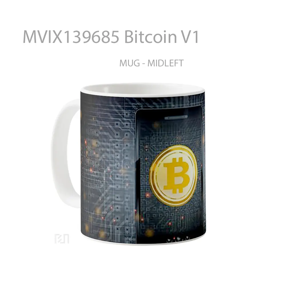 Mug Bitcoin V1 Gelas Keramik Unik - All-side / Desain