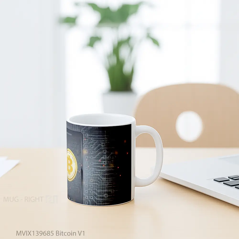 Mug Bitcoin V1 Gelas Keramik Unik - All-side / Desain