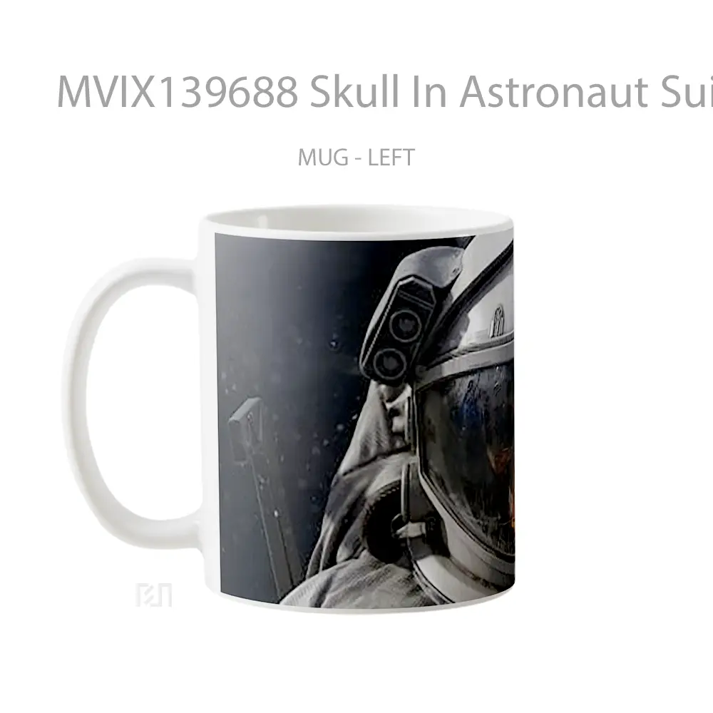 Mug Skull In Astronaut Suit Gelas Astronomi - All-side / Desain